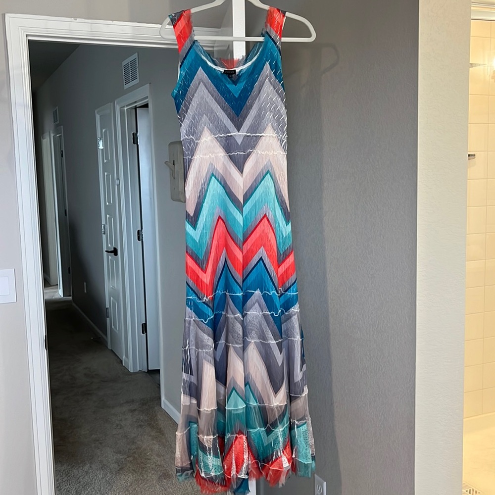 Komarov multicolored dress chevron pattern